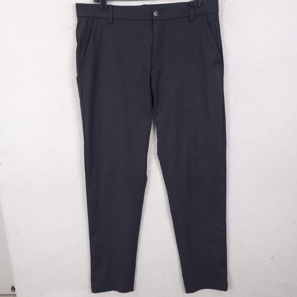 Lululemon Commission Slim Fit Pants Mens 34X32 Black Warpstreme Golf Pant